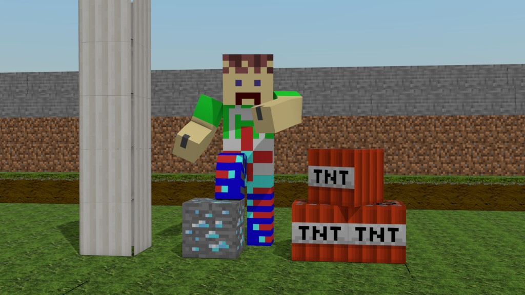 Rigged Easy to use Minecraft Character and Blocks. preview image 1